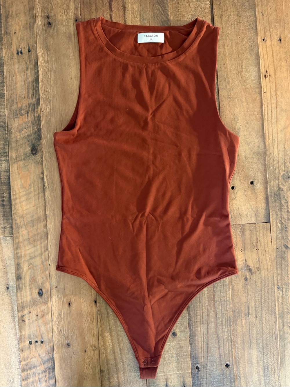 Babaton Rust Orange Contour Muscle Bodysuit